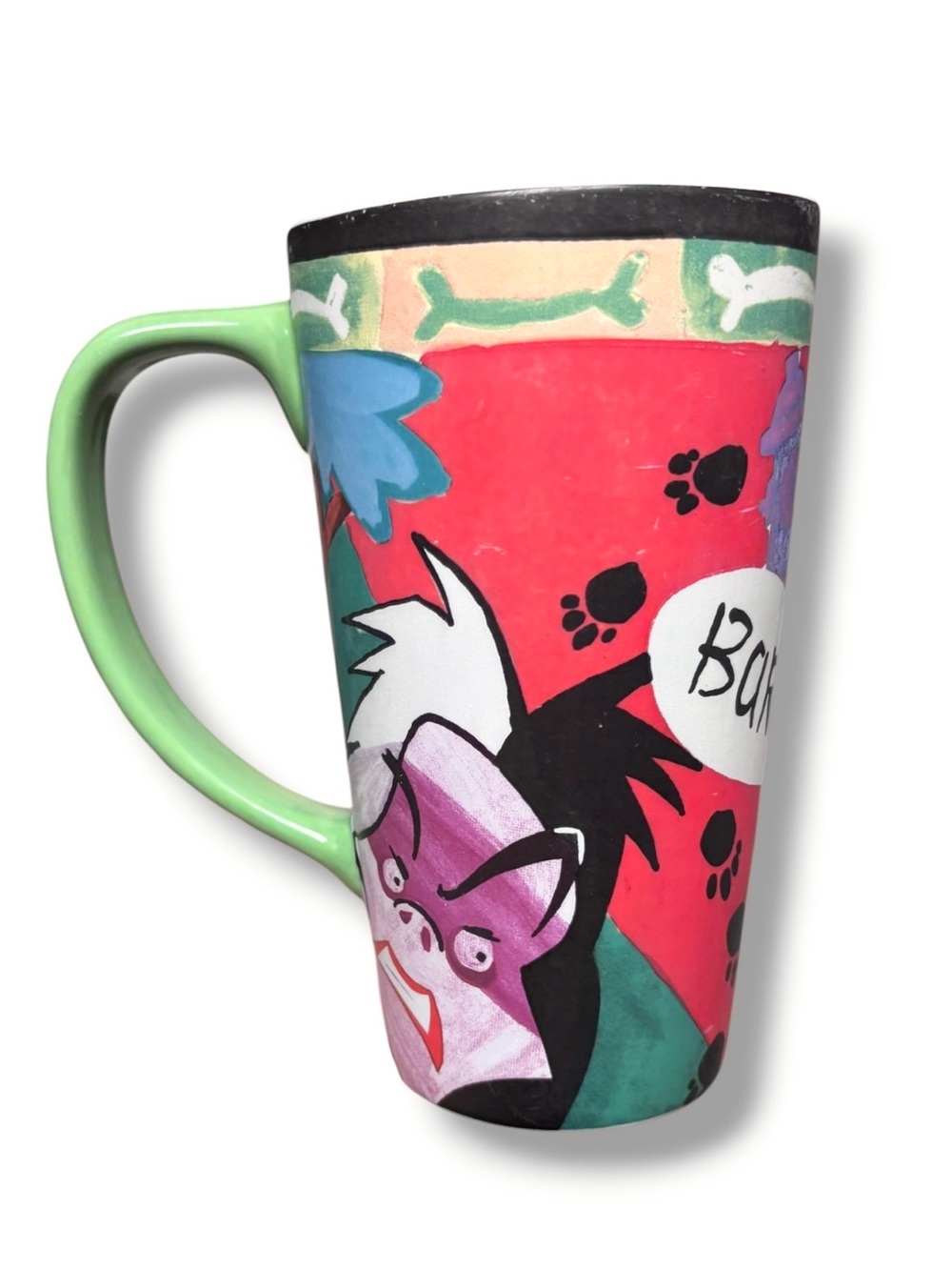 DISNEY STORE Exclusive 101 Dalmatians Cruella De Vil Art Mug Oversized VINTAGE